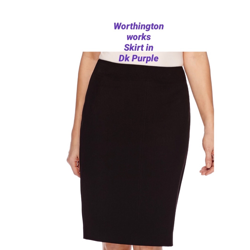 Worthington Works Rich Dark Purple Skirt size 12p